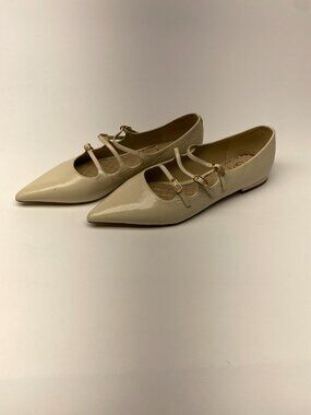 Sam Edelman Women's Cass Pointed Toe Patent Leather Buckle Flat Shoes Sz 10
